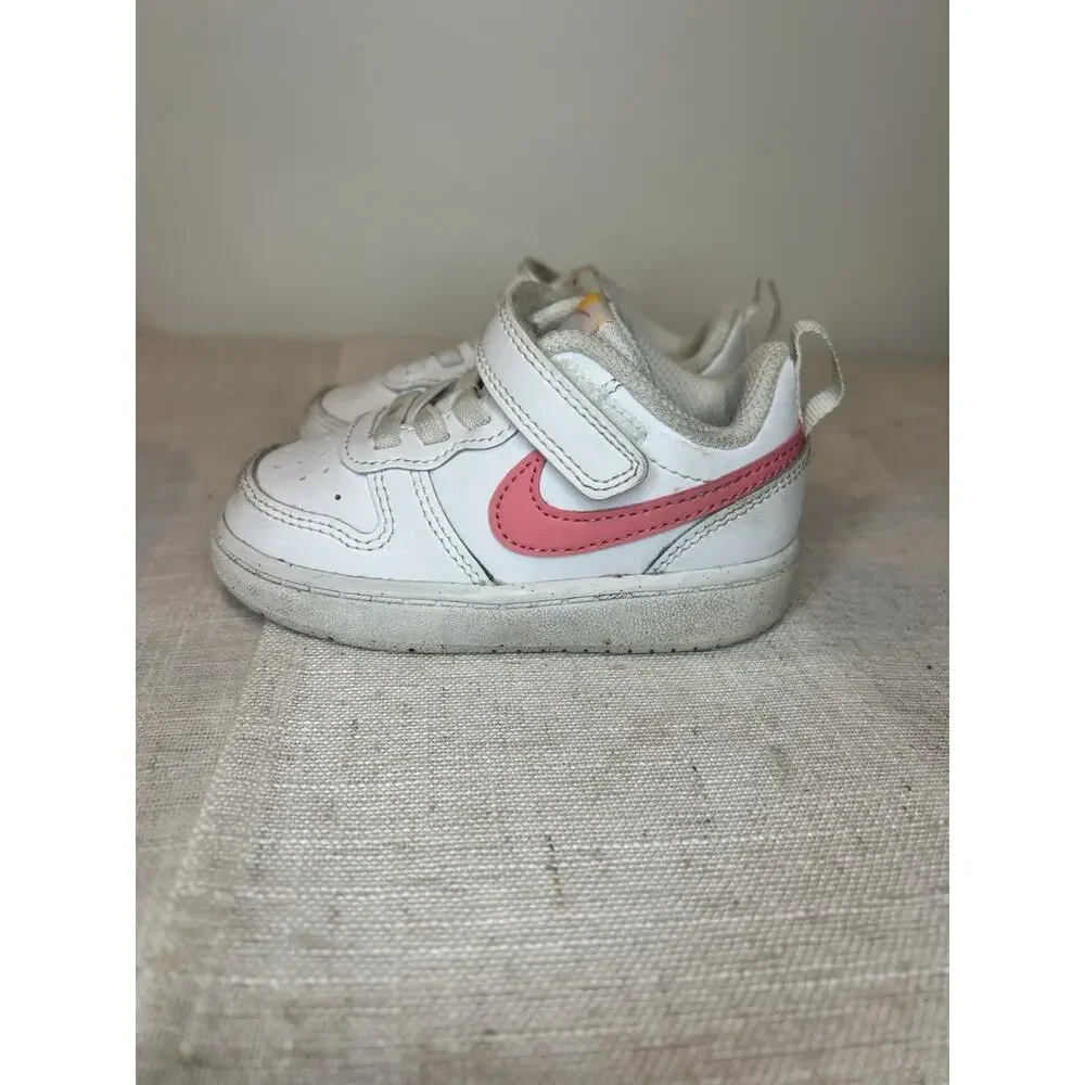 NIke Shoes Girls 6C Court Borough Low 2 Baby Toddler White Pink